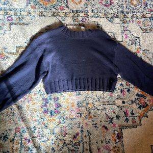 H&M Navy Blue Cropped Sweater